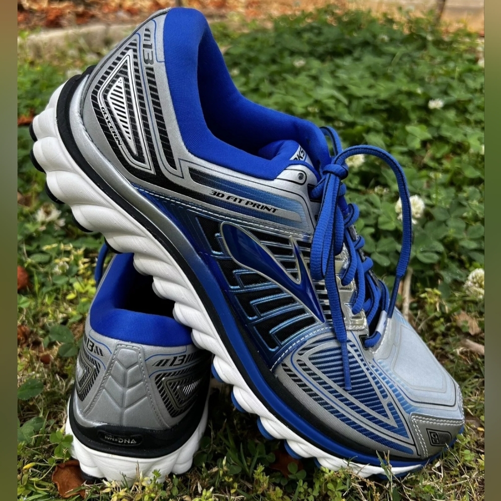 Brooks Glycerin G13 Men’s Running Sneakers Shoes Blue/Silver 3D Fit US 10.5 M